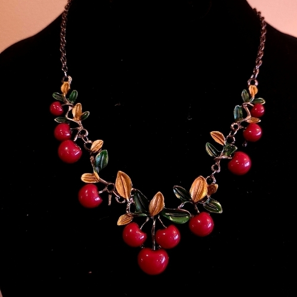 Cherry Necklace Fashion Jewelry NWT - Picture 1 of 3